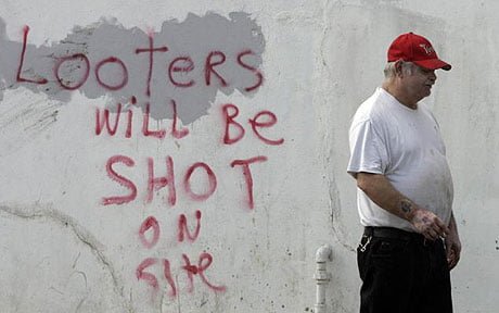 Hurricane Katrina - Sign For Looters