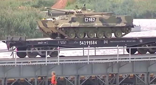 Russian tank train drill