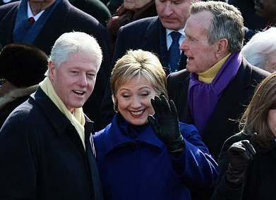 Hillary Clinton and George H.W. Bush