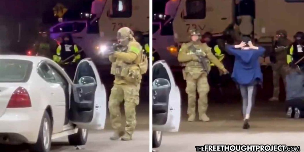 “This is Martial Law”—US Soldiers Force Women from Car at Gunpoint for Pumping Gas Past Curfew